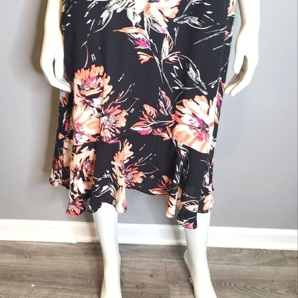 APT 9 Black Pink Floral Sleeveless Shift Dress - Picture 5 of 10